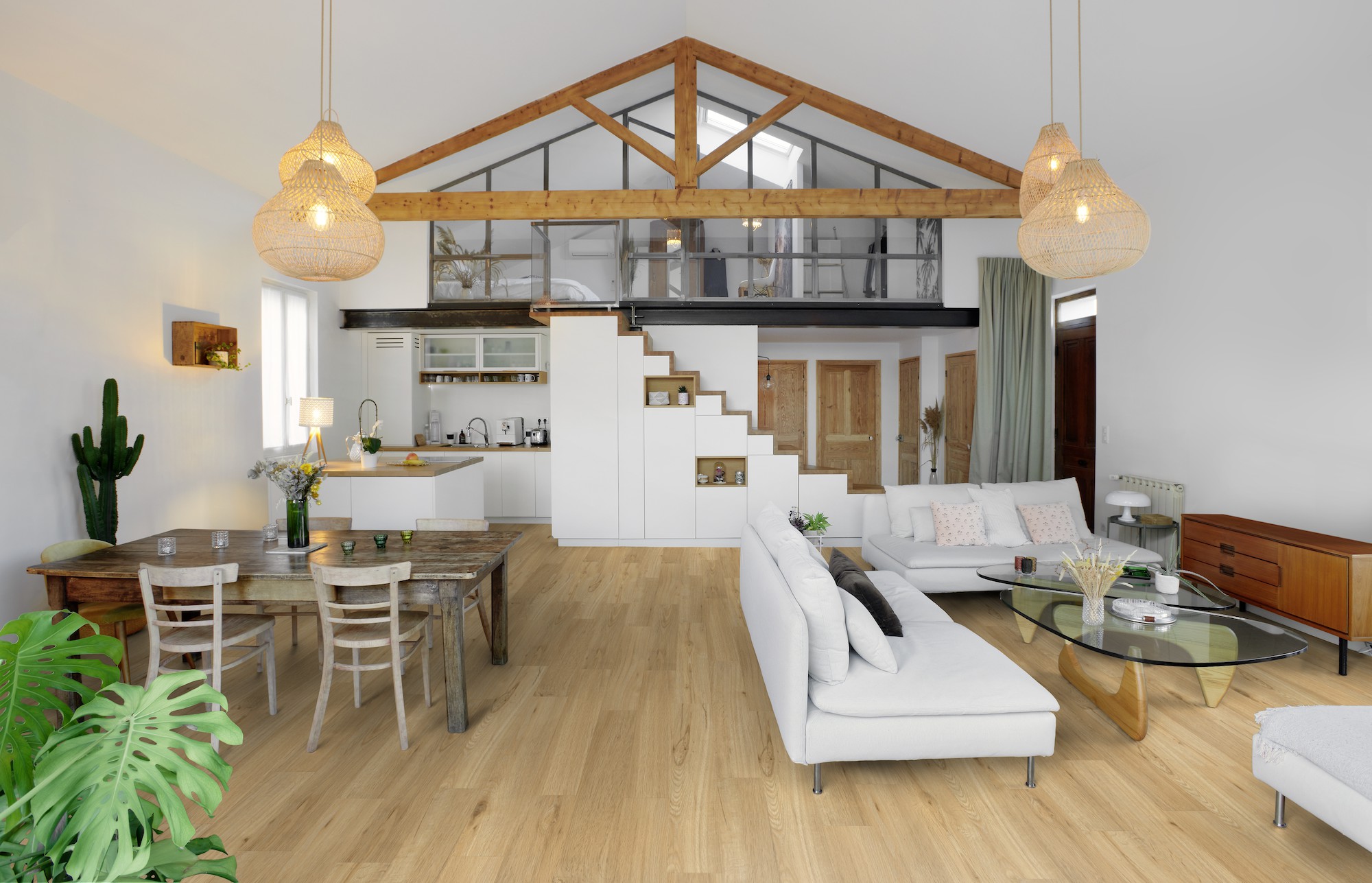 Gerflor Heller Boden Wohnzimmer mit Esstisch Gerflor Heller Boden Wohnzimmer mit Esstisch