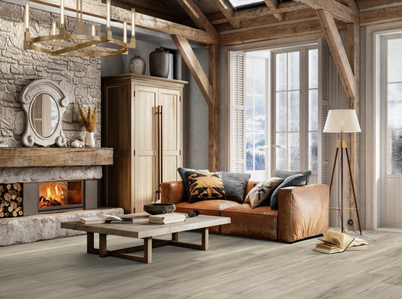 Gerflor Dekor Authentic Blond - Wohnzimmer mit Holz Optik