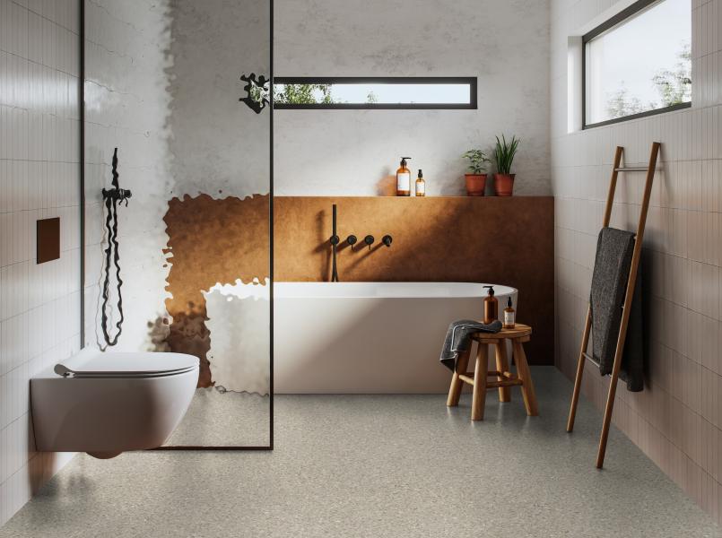 Gerflor Dekor Terrazino Beige - Badezimmer Badewanne