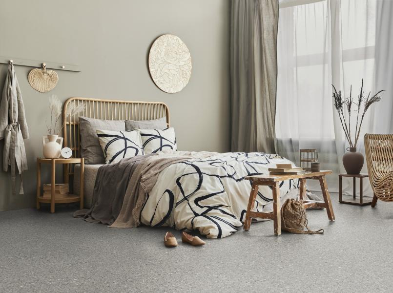 Gerflor Dekor Terrazino Mineral - Schlafzimmer in Holzoptik