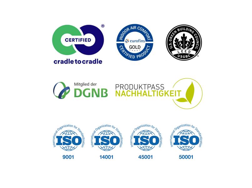 Gerflor Zertifikate ISO und Labels