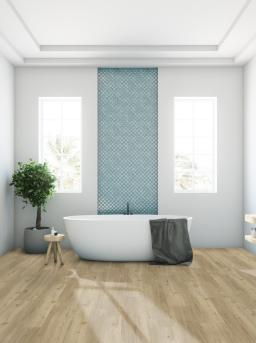 Gerflor Dekor Columbia Taupe - Badezimmer mit Badewanne 