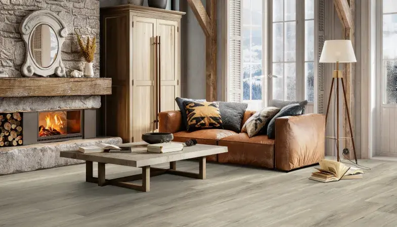 Gerflor Dekor Authentic Blond - Wohnzimmer mit Holz Optik